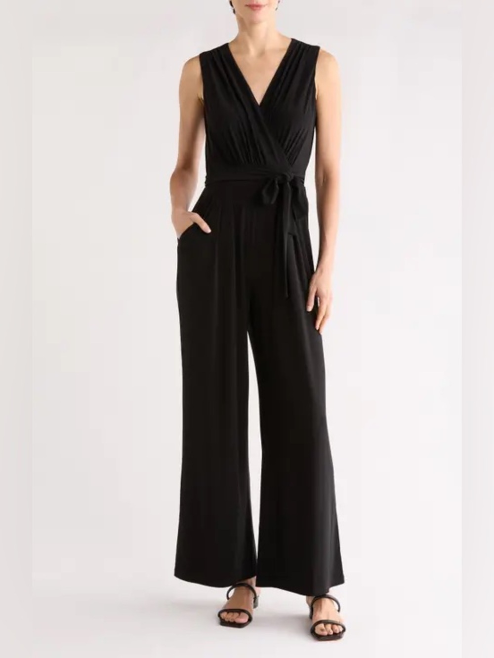 Vince Camuto Faux Wrap Wide Leg Jumpsuit